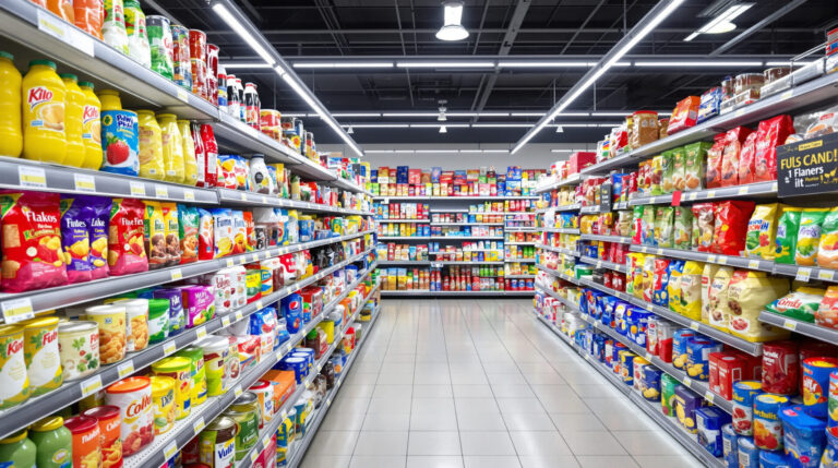Près 70 % des produits vendus en supermarché seraient concernés par ce problème rayon_supermarche_aliments_industriels