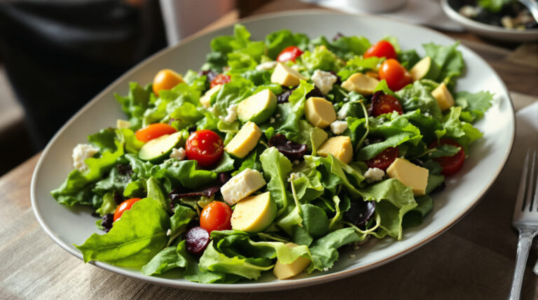Manger de la salade le soir : bonne ou mauvaise idée ? assiette-salade-verte-nutritive