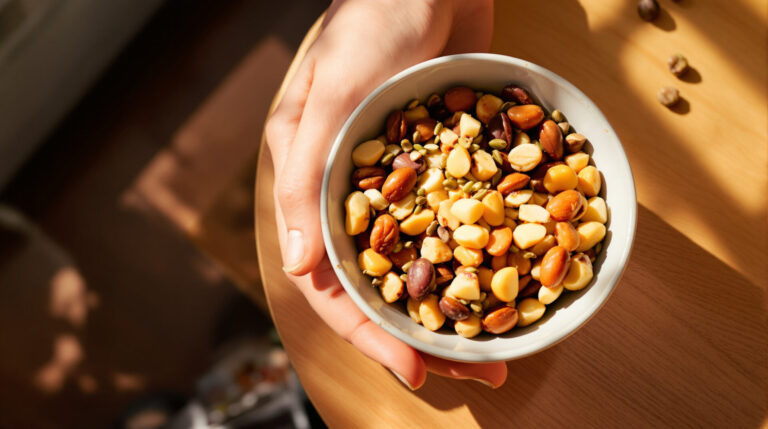 Protéines : oubliez les œufs, ces 3 aliments font encore mieux bol_fruits_a_coque_table_bois