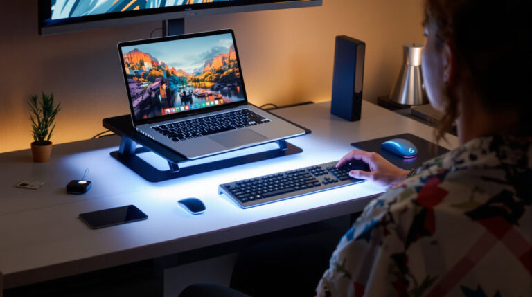 Comment choisir un support d’ordinateur pour éviter les douleurs cervicales ? bureau_ergonomique_support_ordinateur
