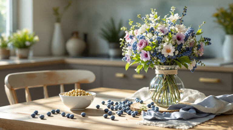 table-myrtilles-fleurs
